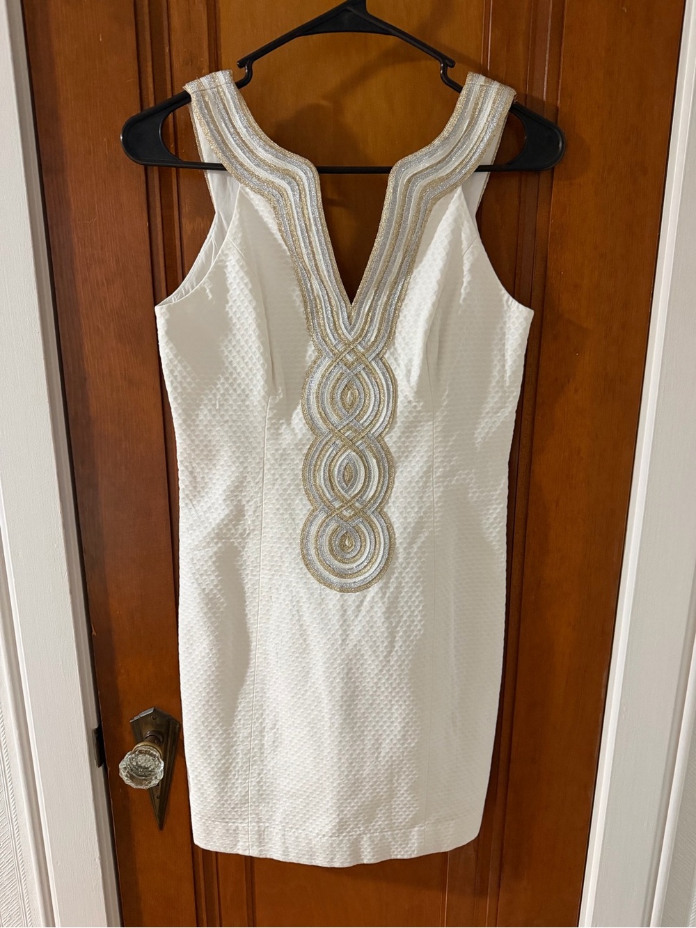Lilly Pulitzer White Sleeveless Valli Shift Embellished Mini Dress